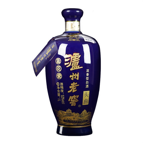 52度泸州老窖蓝花瓷头曲浓香型白酒1L价格一般多少