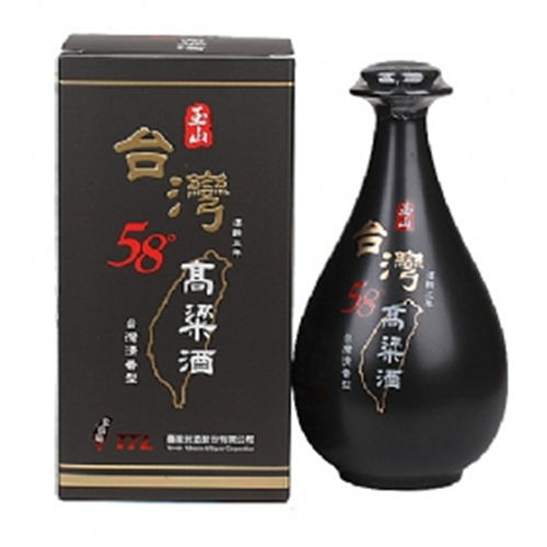58度玉山台湾<font color=red>高粱酒</font>三年窖藏黑瓷瓶清香型白酒